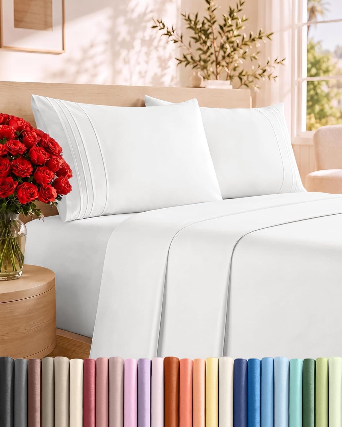 CGK Unlimited Queen 4-Piece Sheet Set, White