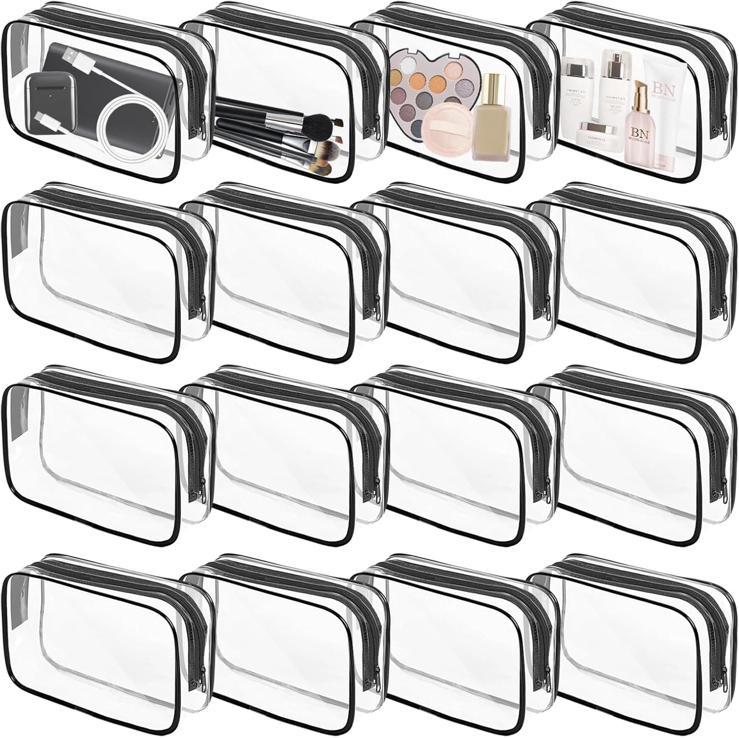 Clear Travel Toiletry Bags, Multi-Pack