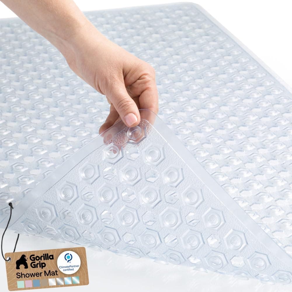 GORILLA GRIP Bath Tub Shower Mat, 35 x 16, Clear