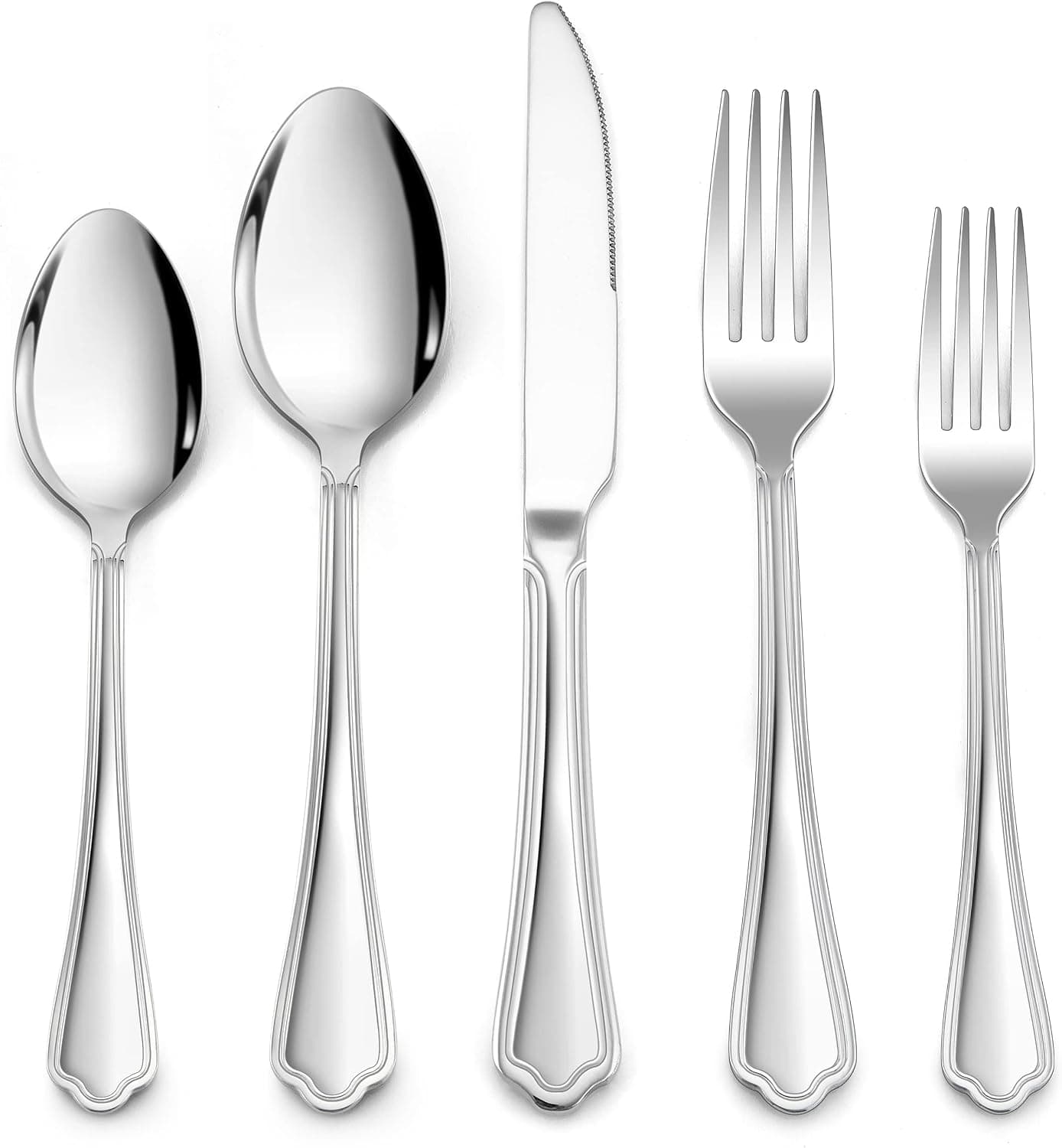LIANYU 40-Piece Stainless Steel Flatware Set