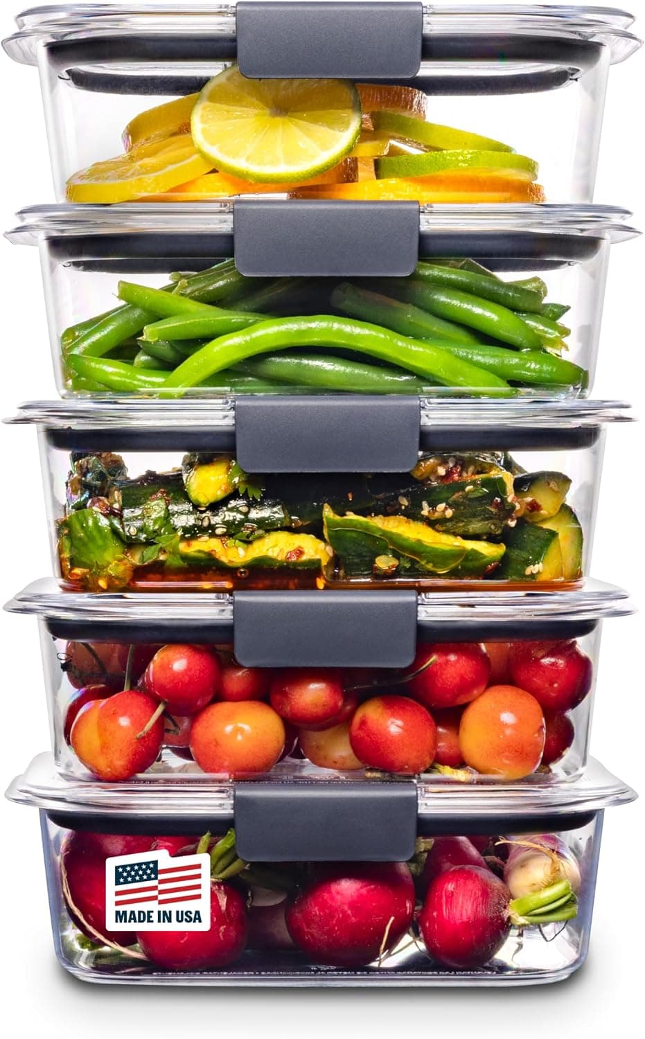 Rubbermaid Brilliance Food Storage Containers, Set of 5