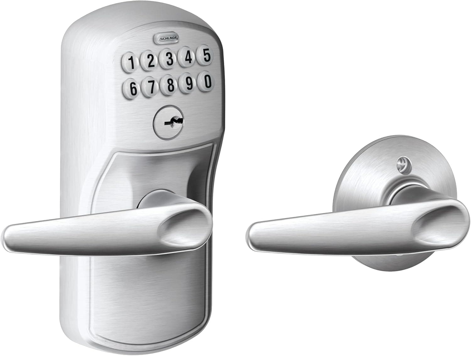 Schlage FE575 Electronic Keypad Lever Lock, Satin Chrome