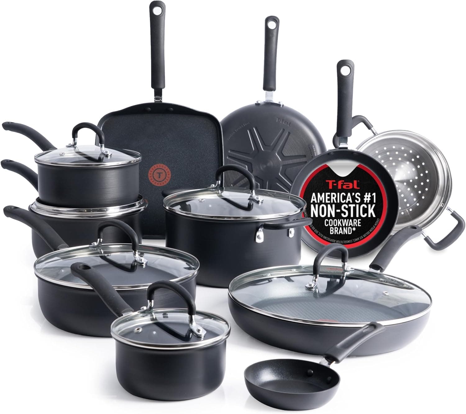 T-fal Ultimate Hard Anodized Nonstick Cookware Set, 17-Piece