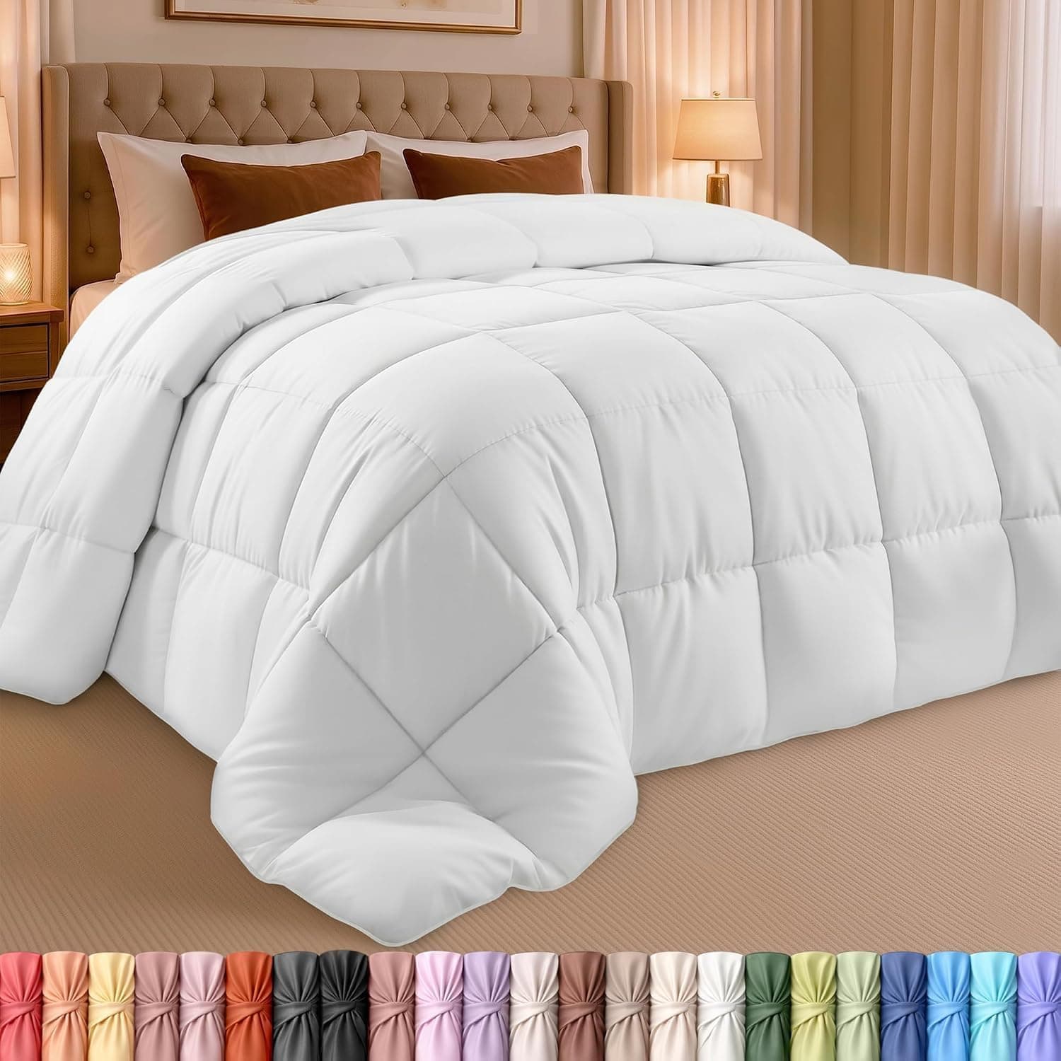 Utopia Bedding Queen Comforter / Duvet Insert, White, 88 x 88