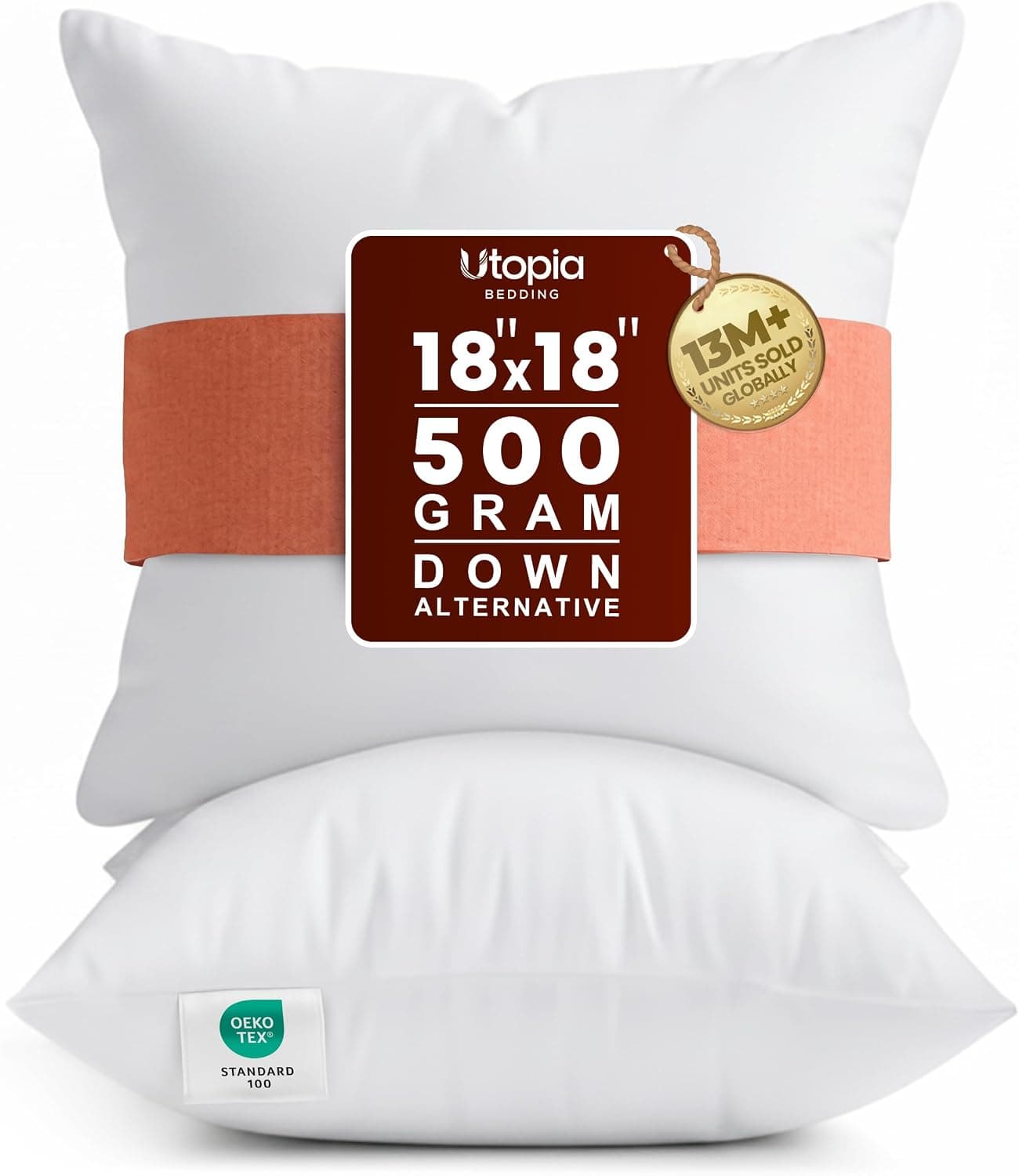 Utopia Bedding Throw Pillows, 18 x 18, 2-Pack