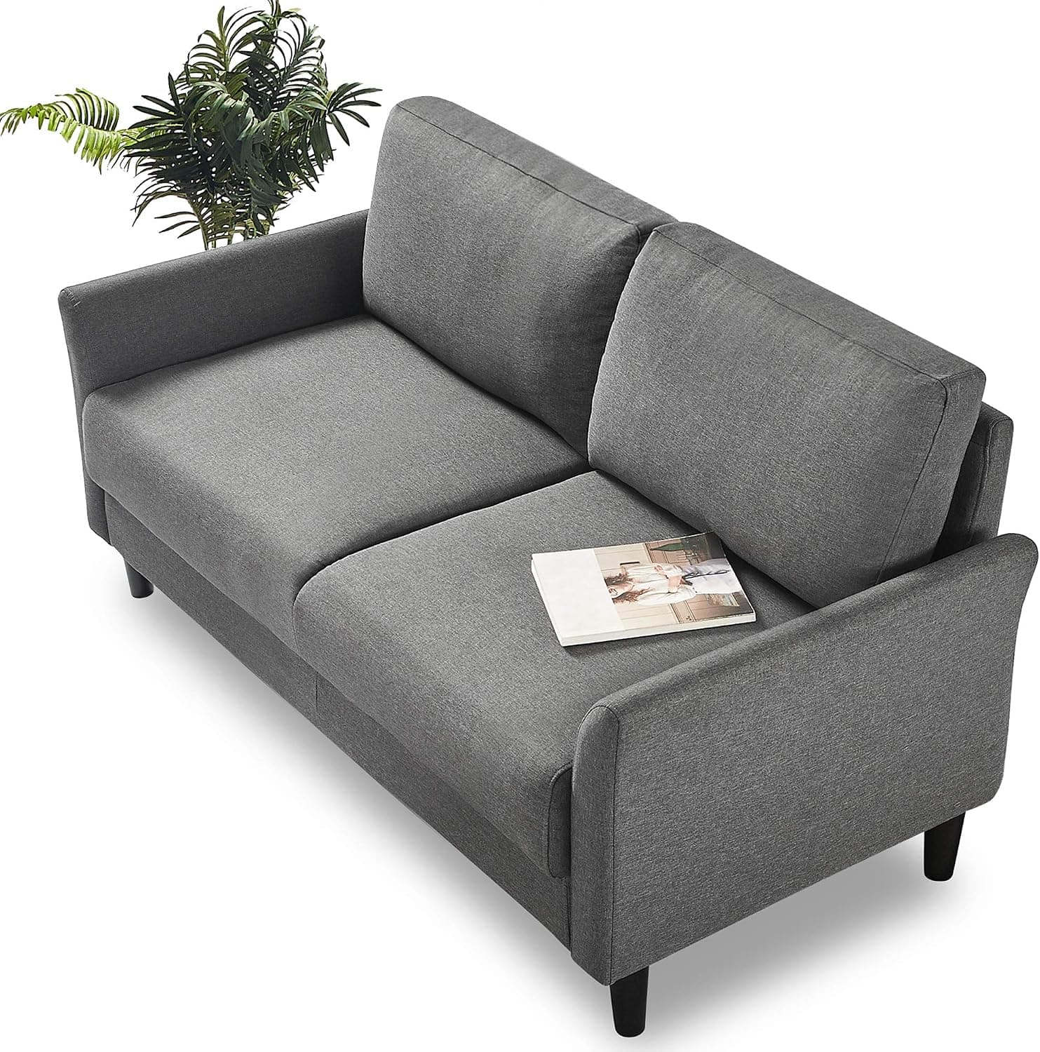 ZINUS Jackie Loveseat Sofa, Dark Grey