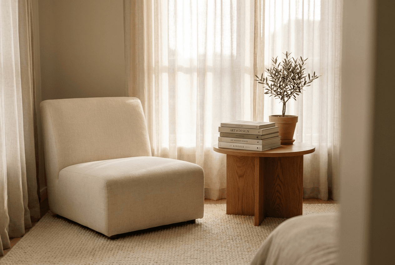Folded white hotel-grade linens stacked on a wooden surface